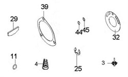 Ремкомплект для гайковерта 33411-040, комплект (3,4,11(2 шт),25,29(6 шт),32,39,44,45) - фото 12347