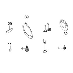 Ремкомплект для гайковерта 33411-050, комплект (3,4,11(2 шт),25,29(6 шт),32,39,44,45) - фото 14543