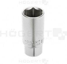 HOEGERT Головка свечная шестигранная 1/2", 16 мм, CrV50BV31 - фото 26830