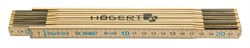 HOEGERT Метр складной деревянный 2 м, 10 частей, усиленные крепления - фото 27338
