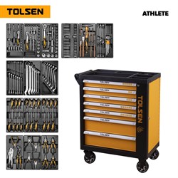 Набор инструментов "ATHLETE" в черной тележке, 189 предметов TOLSEN TT85412 - фото 34854
