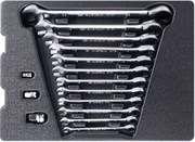 Набор комбинированных трещоточных ключей, 8-22 мм, ложемент, 15 предметов