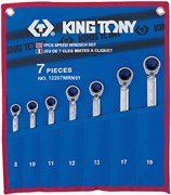 Набор комбинированных трещоточных ключей, 8-19 мм, чехол из теторона, 7 предметов