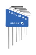 HOEGERT Набор шестигранных Г-образных ключей  0,71-3 мм, CrV, 7 шт.