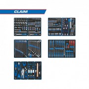 Набор инструментов "CLAIM" для тележки, 13 ложементов, 286 предметов