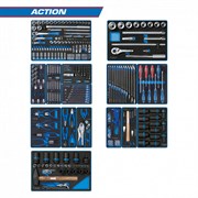 Набор инструментов "ACTION" для тележки, 15 ложементов, 327 предметов