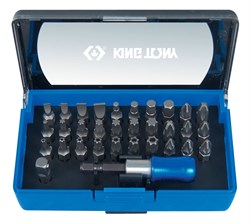 Набор вставок (бит) 1/4", PH, PZ, Hex, Torx, Slotted, 32 предмета - фото 12137