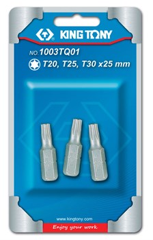 Набор вставок (бит) 1/4", Torx, Т20, Т25, Т30, 3 предмета - фото 13496