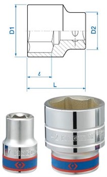 Головка торцевая стандартная шестигранная 3/4", 62 мм 633562M - фото 28561