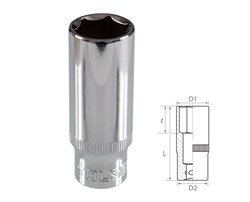 Головка торцевая глубокая шестигранная 3/8", 16 мм TT16366 - фото 32313