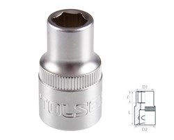 Головка торцевая стандартная шестигранная 1/2", 8 мм TT16508 - фото 32317