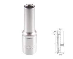 Головка торцевая глубокая шестигранная 1/2", 8 мм TT16558 - фото 32337