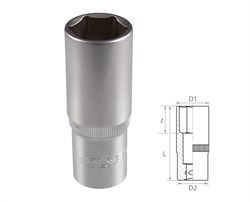 Головка торцевая глубокая шестигранная 1/2", 16 мм TT16566 - фото 32345