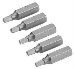 Набор вставок (бит) торцевых 1/4", Square, S2, 25 мм, 5 предметов TT20280 - фото 32525