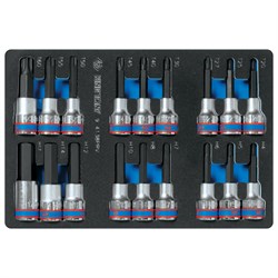 Набор торцевых насадок 1/2", Torx, Hex, L = 80 мм, ложемент, 18 предметов 9-4138PRV - фото 33764