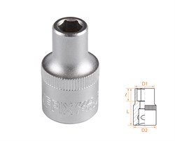 Головка торцевая стандартная шестигранная 1/2", 8 мм AF00040008 - фото 34219