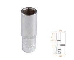 Головка торцевая глубокая шестигранная 3/8", 15 мм AF00130015 - фото 34266