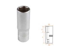 Головка торцевая глубокая шестигранная 3/8", 16 мм AF00130016 - фото 34267