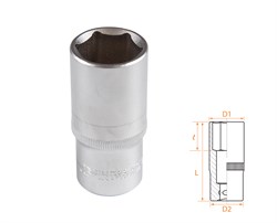 Головка торцевая глубокая шестигранная 3/8", 22 мм AF00130022 - фото 34272