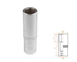 Головка торцевая глубокая шестигранная 1/2", 15 мм AF00140015 - фото 34277