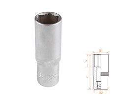 Головка торцевая глубокая шестигранная 1/2", 19 мм AF00140019 - фото 34279