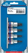 Набор торцевых насадок 1/2", Spline, М6-М12, L = 80 мм, 4 предмета