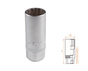Головка свечная двенадцатигранная 1/2", 21 мм, резиновый фиксатор AF00242021